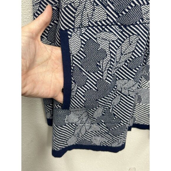 Lands End Cardigan Womens L 14 16 Blue Floral Open Front Super Soft Stretchy - Picture 6 of 9